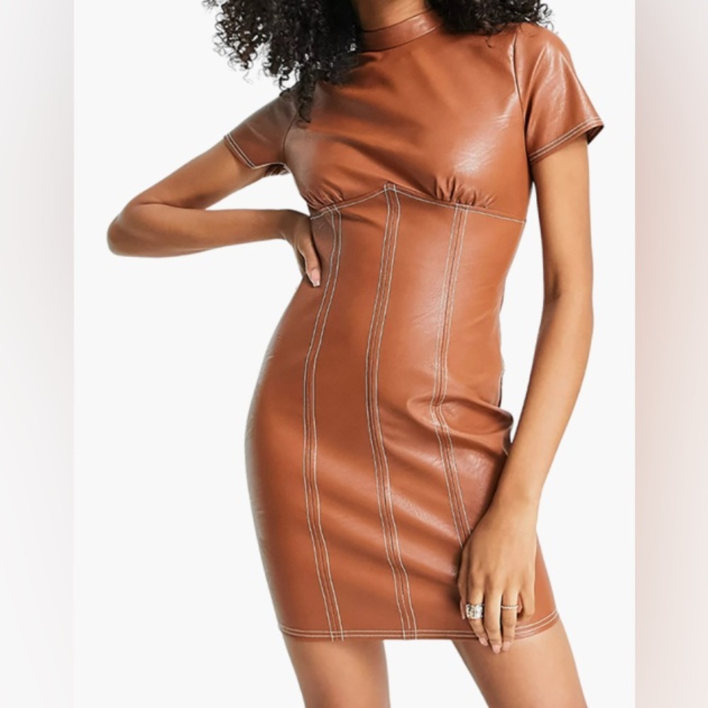 NWT Asos leather mini dress